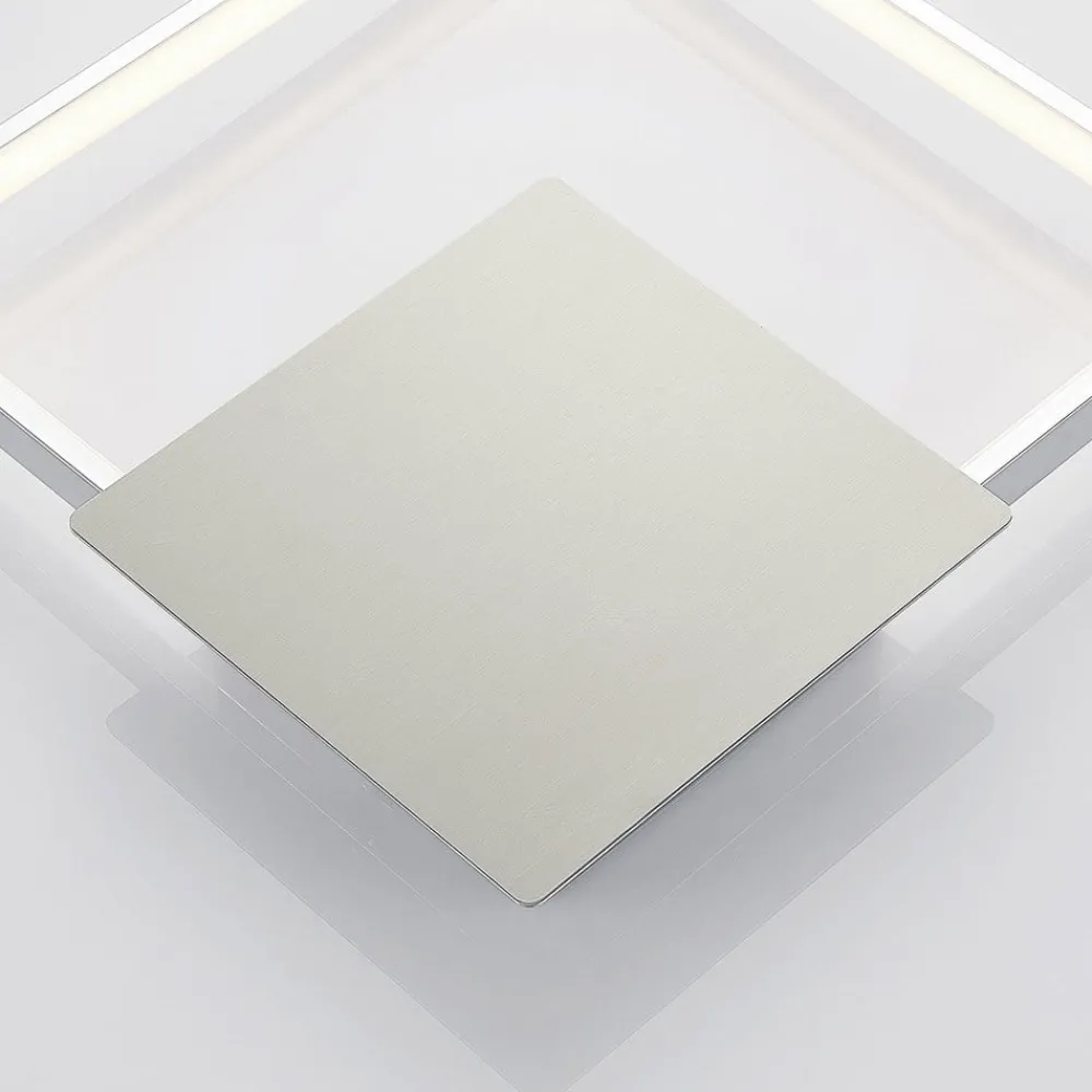 Lindby Gang|Pendellamper > LED-væglampe Anays, 32 cm x 32 cm, krom/klar