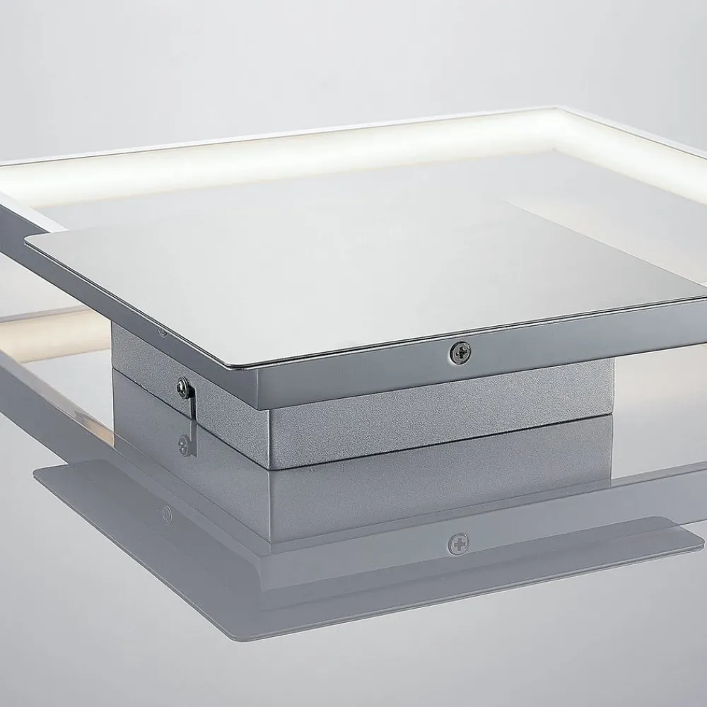 Lindby Gang|Pendellamper > LED-væglampe Anays, 32 cm x 32 cm, krom/klar