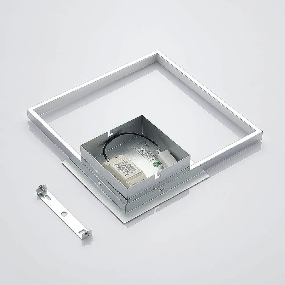 Lindby Gang|Pendellamper > LED-væglampe Anays, 32 cm x 32 cm, krom/klar
