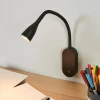 Lindby Væglamper|Væglamper > LED-væglampe Enna, 34 cm, sort, afbryder, USB