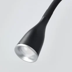 Lindby Væglamper|Væglamper > LED-væglampe Enna, 34 cm, sort, afbryder, USB