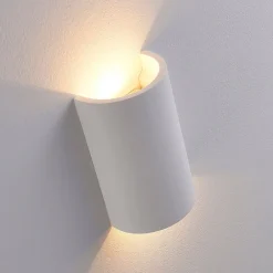 Væglamper|Væglamper ^ Lindby LED-væglampe Jenke, højde 16 cm, hvid, gips