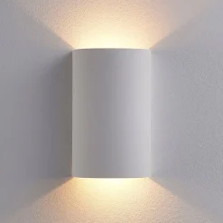 Væglamper|Væglamper ^ Lindby LED-væglampe Jenke, højde 16 cm, hvid, gips