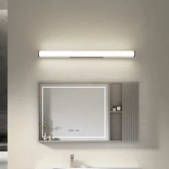 Lindby Væg- Og Spejllamper > LED-væglampe Kirka, sort, metal, IP44, 90 cm, CCT