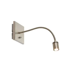 Lindby Væglamper|Væglamper > LED-væglampe Legera, 11 cm, nikkelfarvet, fleksibel arm