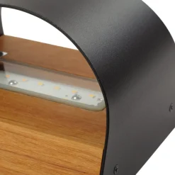 Lindby Terrassebelysning|Væglamper > LED-væglampe Lenore, sort, metal, 13 cm, IP44