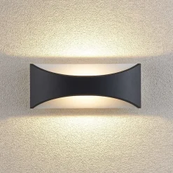 Lindby Terrassebelysning|Væglamper > LED-væglampe Mathea, 30 cm, antracit, aluminium, IP65