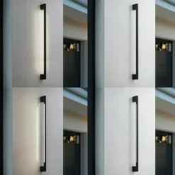 Lindby Terrassebelysning|Væglamper > LED-væglampe Neano, 120 cm, sort, metal, IP54
