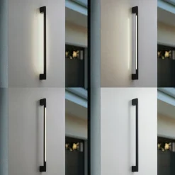 Lindby Terrassebelysning|Væglamper > LED-væglampe Neano, 90 cm, sort, metal, IP54