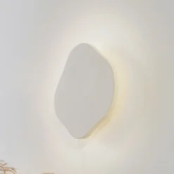 Lindby Gang|Pendellamper > LED-væglampe Nielson, beige, gips, 30 cm høj