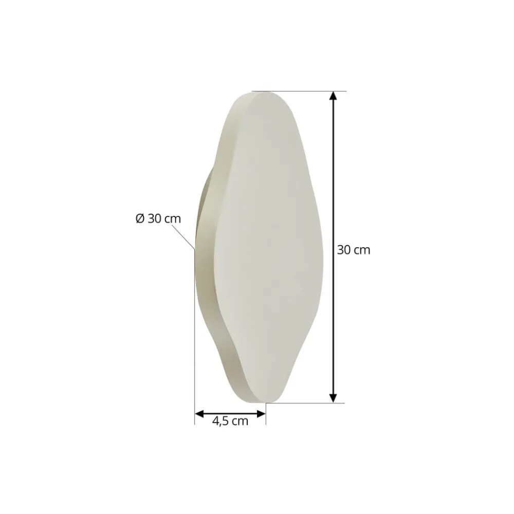 Lindby Gang|Pendellamper > LED-væglampe Nielson, beige, gips, 30 cm høj