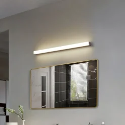 Lindby Væg- Og Spejllamper|Væglamper > LED-væglampe Philippa, kantet, 89 cm, aluminiumsfarvet, IP44