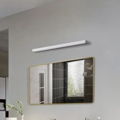 Lindby Væg- Og Spejllamper|Væglamper > LED-væglampe Philippa, kantet, 89 cm, aluminiumsfarvet, IP44