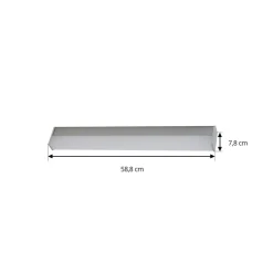 Væg- Og Spejllamper|Væglamper ^ Lindby LED-væglampe Philippa, kantet, 59 cm, aluminiumsfarvet, IP44
