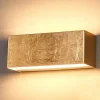 Lindby Gang|Pendellamper > LED-væglampe Quentin, 23 cm bred, guldfarvet, metal