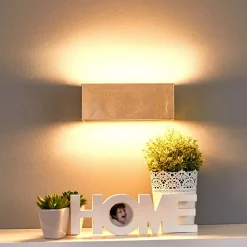 Lindby Gang|Pendellamper > LED-væglampe Quentin, 23 cm bred, guldfarvet, metal