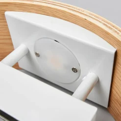 Væglamper|Væglamper ^ Lindby LED-væglampe Rafailia, bredde 23 cm, træ, 3.000 K
