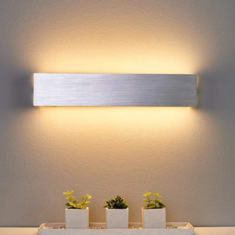 Lindby Væglamper|Væglamper > LED-væglampe Ranik, 40 cm, aluminiumsfarvet, metal