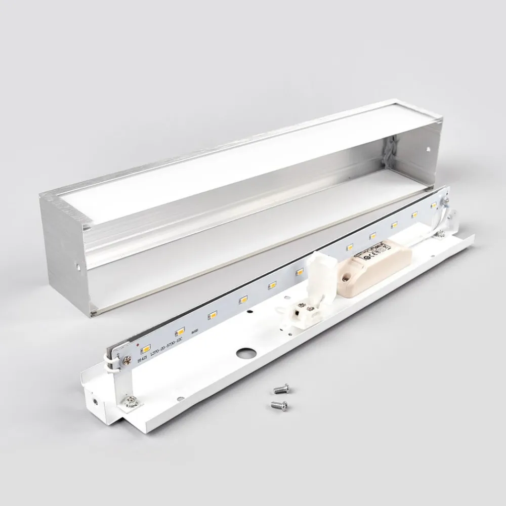Lindby Væglamper|Væglamper > LED-væglampe Ranik, 40 cm, aluminiumsfarvet, metal
