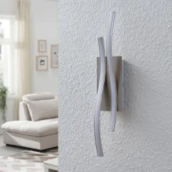 Gang|Væglamper ^ Lindby LED-væglampe Safia, 45 cm, nikkelfarvet, metal
