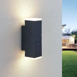 Terrassebelysning|Væglamper ^ Lindby LED-væglampe Sally, 22 cm, antracit, IP54