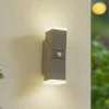 Lindby Væglamper > LED-væglampe Sally, 22 cm, grå, IP54, sensor