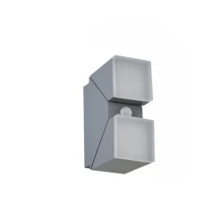 Lindby Væglamper > LED-væglampe Sally, 22 cm, grå, IP54, sensor
