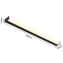 Lindby Væg- Og Spejllamper|Væglamper > LED-væglampe til badeværelset Ulisan, 89 cm, sort, kantet