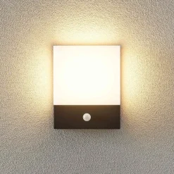 Lindby Væglampe Med Sensor|Terrassebelysning > LED-væglampe Vanira, antracit, aluminium, sensor, IP54