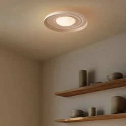 Lindby Gang|Væglamper > LED-væglampe Waves, beige, Ø 43 cm, metal