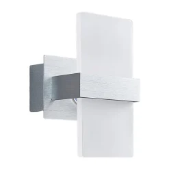 Lindby Gang|Pendellamper > LED-væglampe Yorick, 18 cm, aluminium/hvid med afbryder
