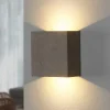 Væglamper|Væglamper ^ Lindby LED-væglampe Yva, grå, beton, 13 x 13 cm, op/ned
