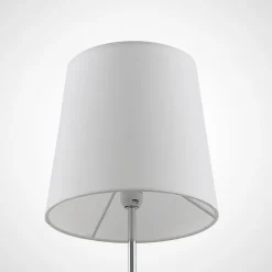 Lindby Bordlamper > Leza bordlampe, krom, hvid skærm
