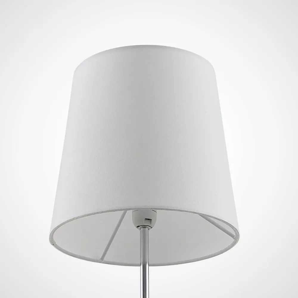 Lindby Bordlamper > Leza bordlampe, krom, hvid skærm