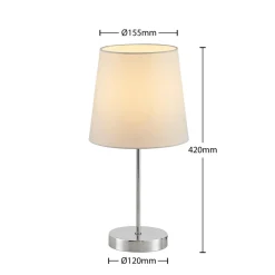 Lindby Bordlamper > Leza bordlampe, krom, hvid skærm