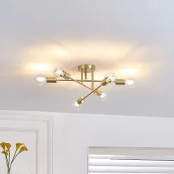 Lindby Gang|Loftlamper > loftlampe Aloria, 6 lyskilder, guld, metal, E27