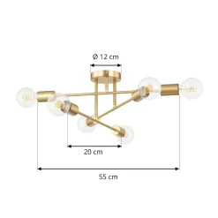 Lindby Gang|Loftlamper > loftlampe Aloria, 6 lyskilder, guld, metal, E27