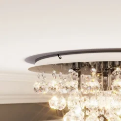 Lindby Loftlamper|Loftlamper > loftlampe Annica, rund, krom, metal, Ø 46cm