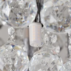 Lindby Loftlamper|Loftlamper > loftlampe Antonino, 8 lyskilder, krom, krystal, 55 cm
