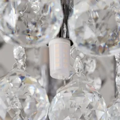 Lindby Loftlamper|Loftlamper > loftlampe Antonino, 8 lyskilder, krom, krystal, 55 cm
