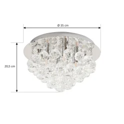 Lindby Loftlamper|Loftlamper > loftlampe Antonino, 4 lyskilder, krom, krystal, 35 cm