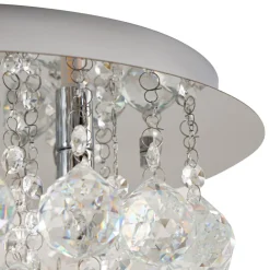 Lindby Loftlamper|Loftlamper > loftlampe Antonino, 4 lyskilder, krom, krystal, 35 cm