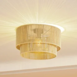 Lindby Gang|Loftlamper > loftlampe Anuva, beige natur, papir, Ø 45 cm