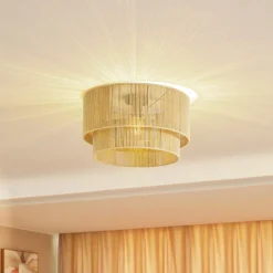 Lindby Gang|Loftlamper > loftlampe Anuva, beige natur, papir, Ø 45 cm