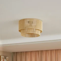 Lindby Gang|Loftlamper > loftlampe Anuva, beige natur, papir, Ø 45 cm
