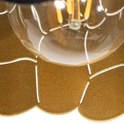 Lindby Gang|Loftlamper > loftlampe Aralena, sort/guld, 3 lyskilder, længde 70 cm