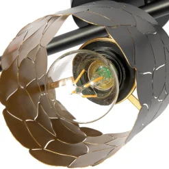 Lindby Gang|Loftlamper > loftlampe Aralena, sort/guld, 3 lyskilder, længde 70 cm