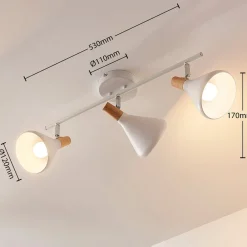 Loftlamper|Loftlamper ^ Lindby loftlampe Arina, 53 cm, hvid, 3 lyskilder, E14