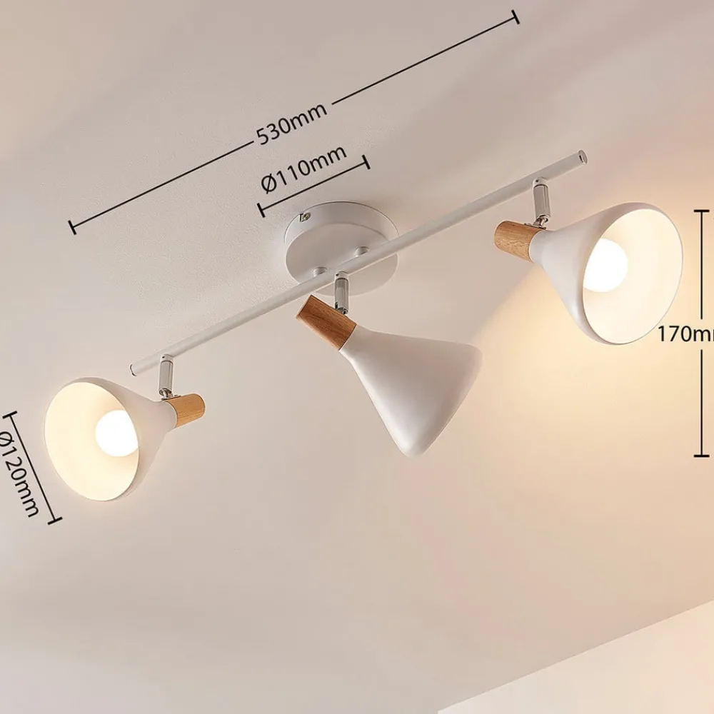 Loftlamper|Loftlamper ^ Lindby loftlampe Arina, 53 cm, hvid, 3 lyskilder, E14