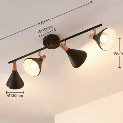 Loftlamper|Loftlamper ^ Lindby loftlampe Arina, 68 cm, sort, 4 lyskilder, E14